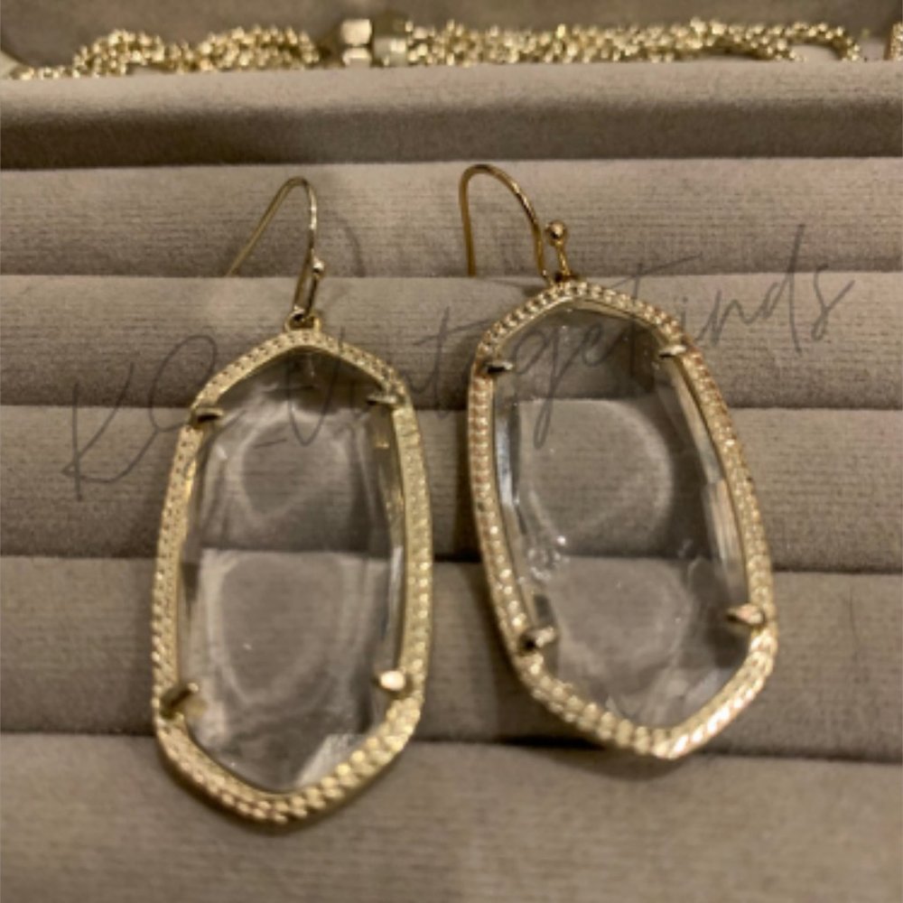 Kendra Scott Clear Crackle Elle Earrings